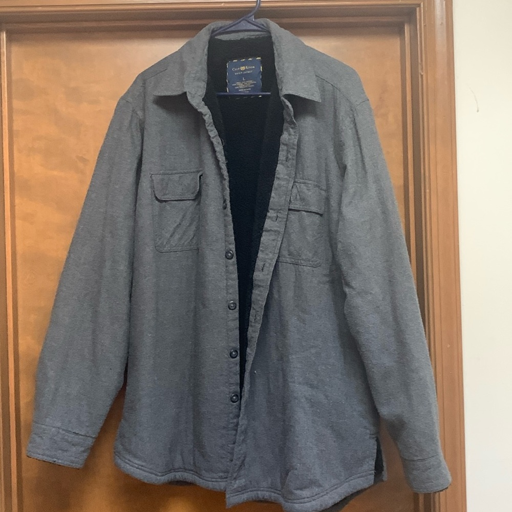 Club Room gray lined shirt jacket